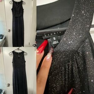 black sparkly prom dress FREE SHIPPING